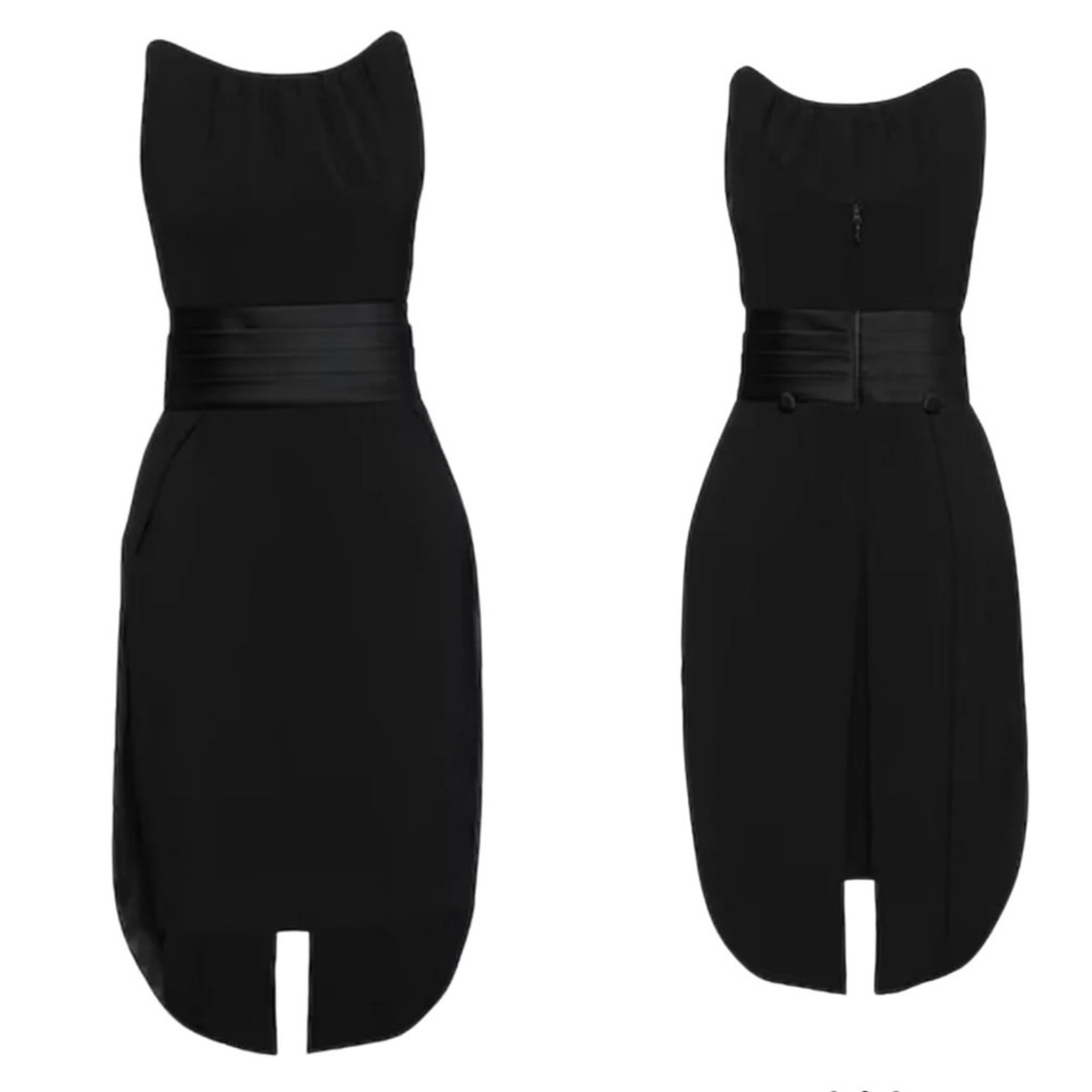 New MOSCHINO Couture Tuxedo Tail Sleeveless Sheath Dress Size 46 US 10
